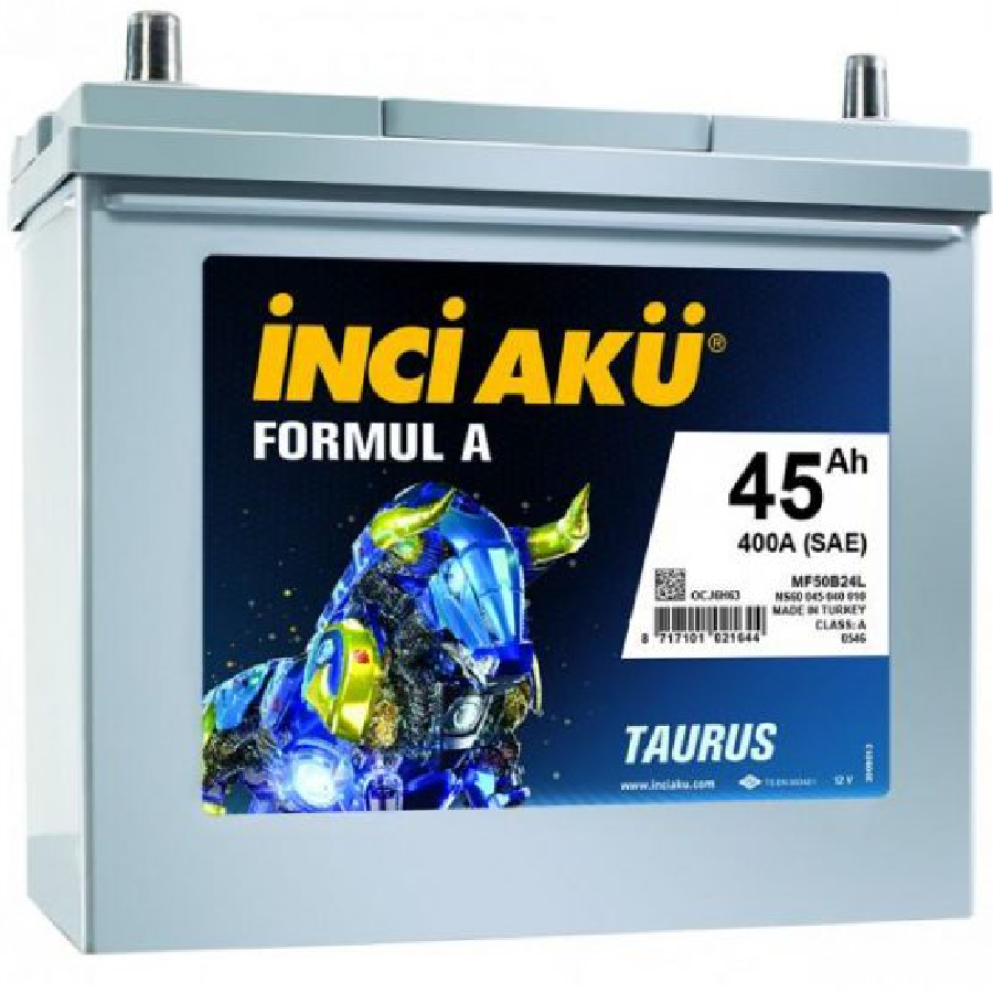 İNCİ AKÜ 45 Ah Asia nazik L