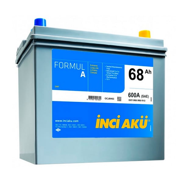 İNCİ AKÜ 68 Ah Asia FormulA L