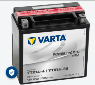 VARTA MOTO AGM 12 AH  YTX14 BS  CLARIOS